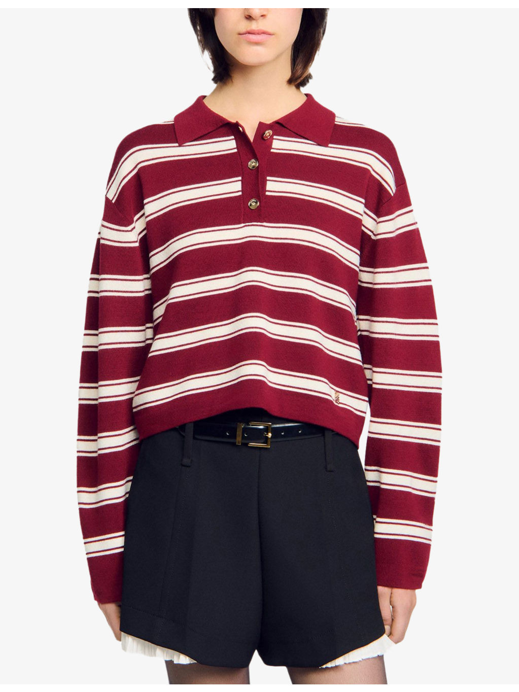 Striped Polo-Collar Wool-Blend Jumper - 3
