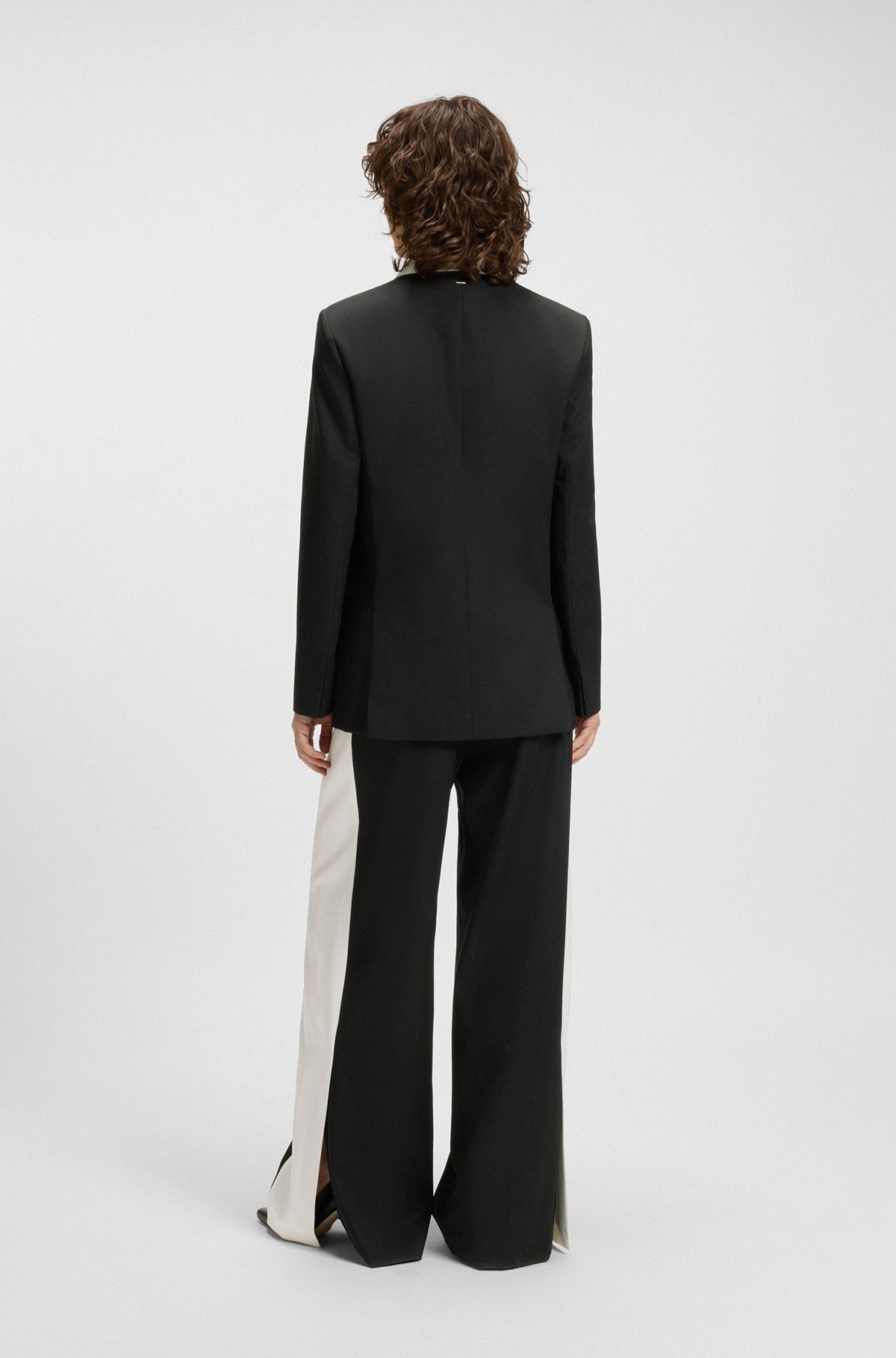 RELAXED-FIT BLAZER WITH COLOR-BLOCKED LAPELS - 4