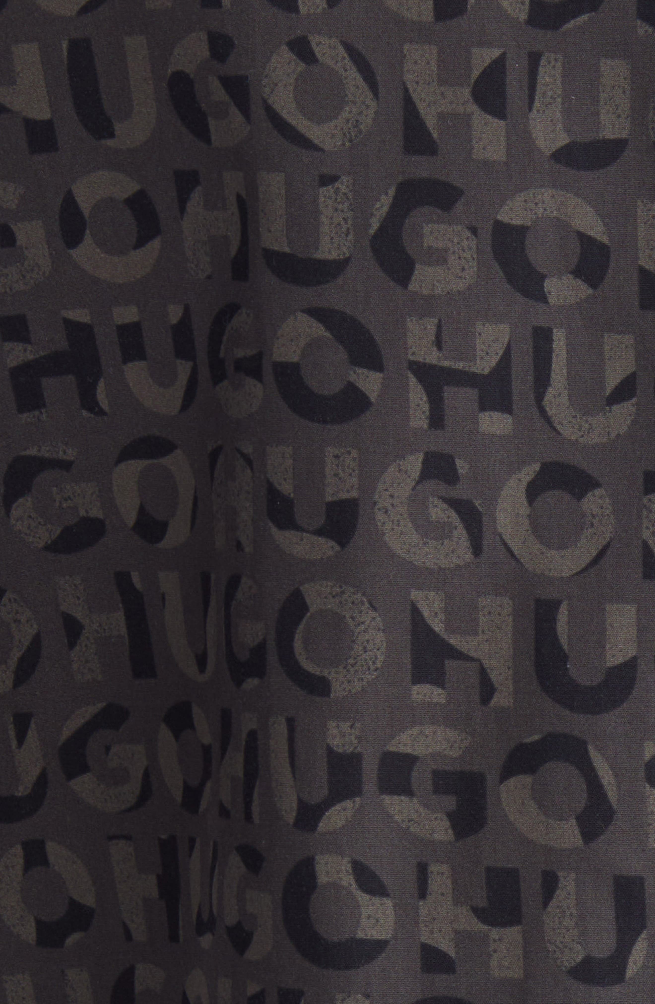 HUGO Egeeno Oversize Camo Logo Camp Shirt in Black at Nordstrom - 5