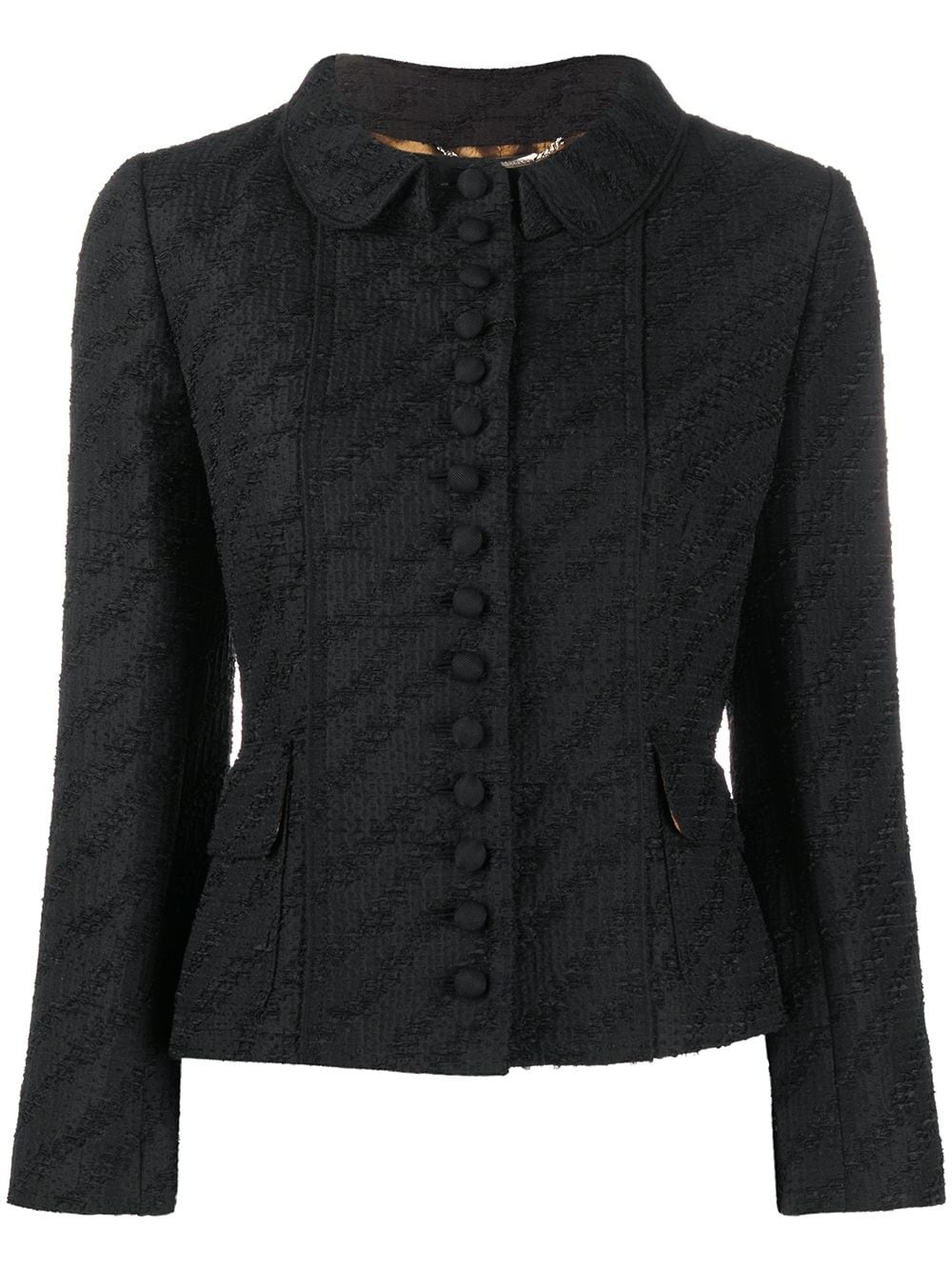 diagonal bouclé cropped jacket - 1