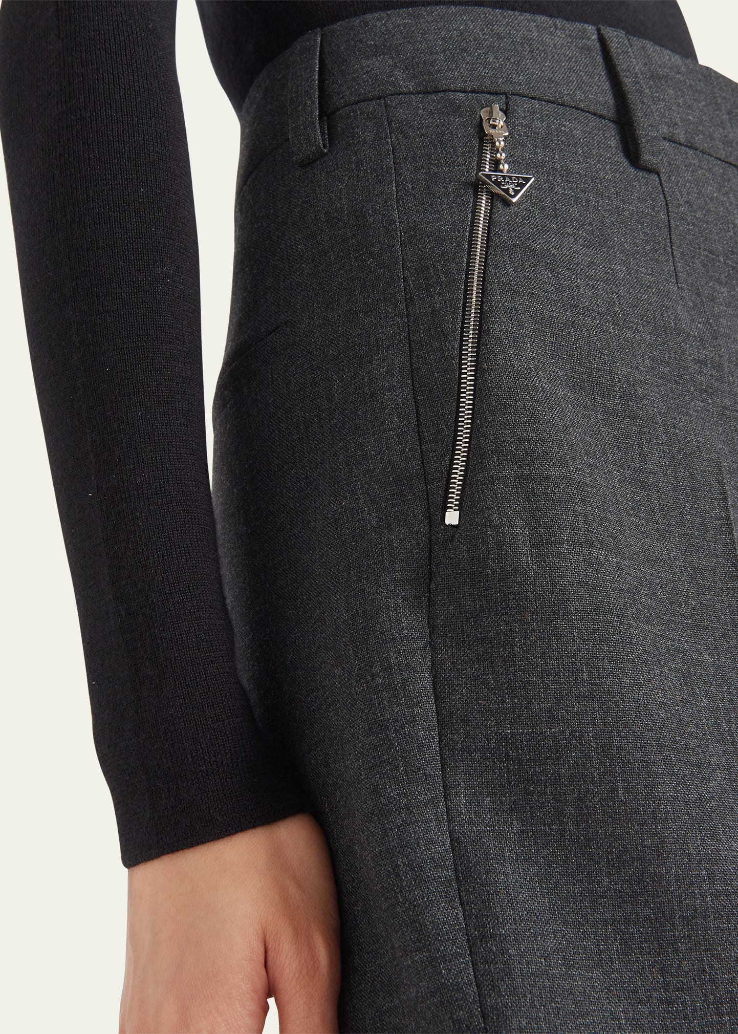 Zip Pocket Wool Trousers - 4