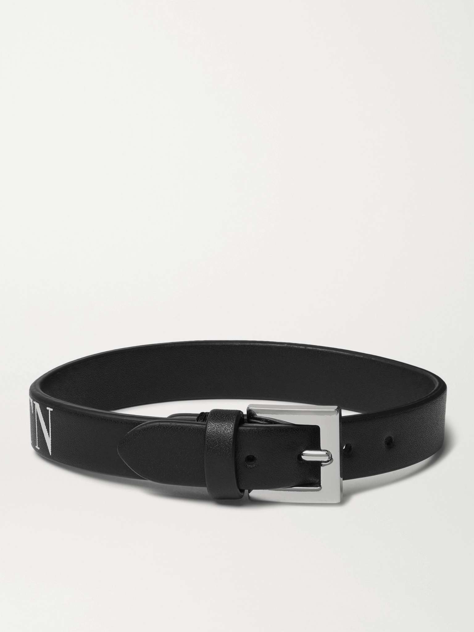 Valentino Garavani Logo-Print Leather Bracelet - 3