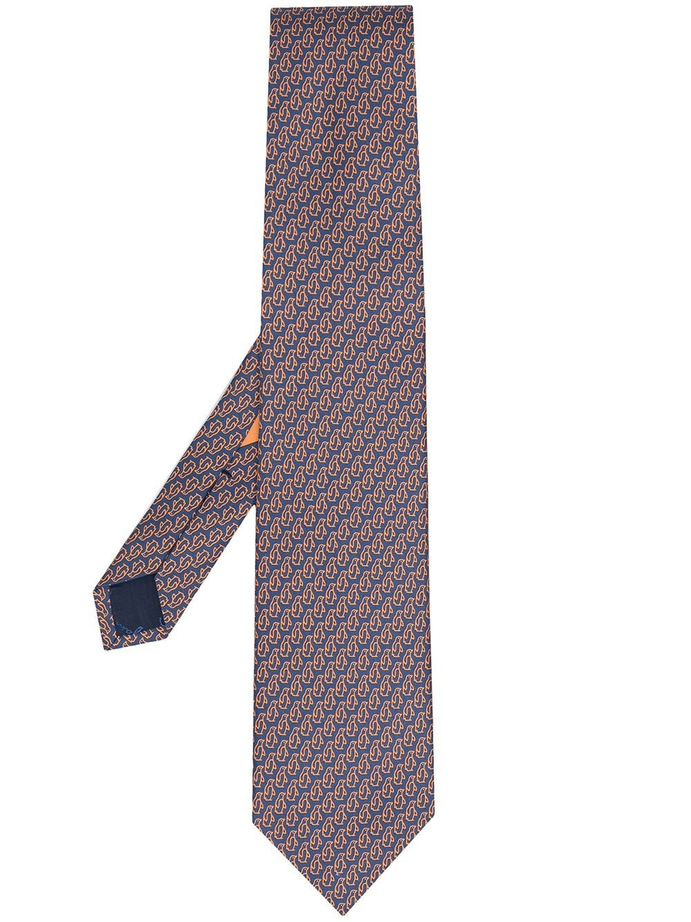 penguin-print silk tie - 1