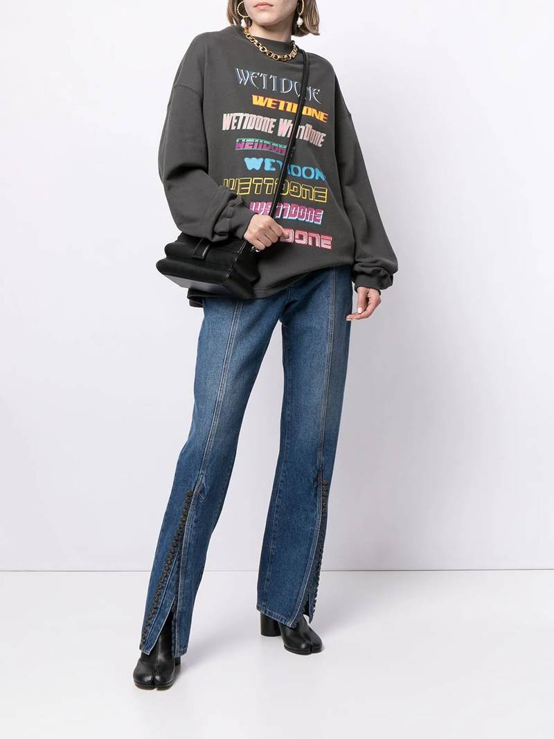 We11done oversized logo print sweatshirt outlook