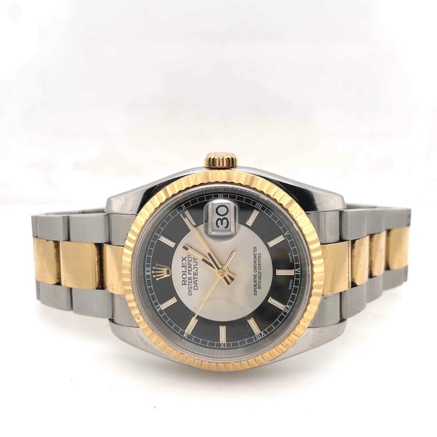Pre-owned Rolex Oyster Perpetual Datejust 36 Silver and black Dial Men's Watch 116233BKSSO - 5