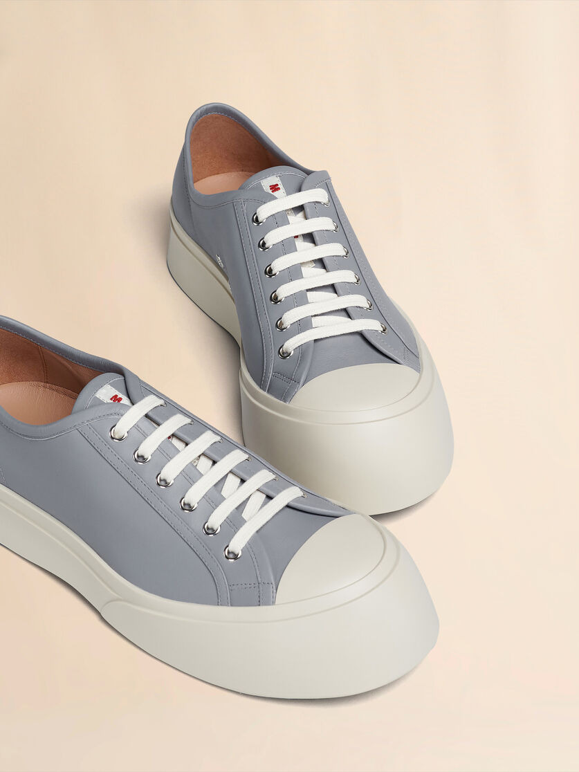 GREY NAPPA LEATHER PABLO SNEAKER - 5