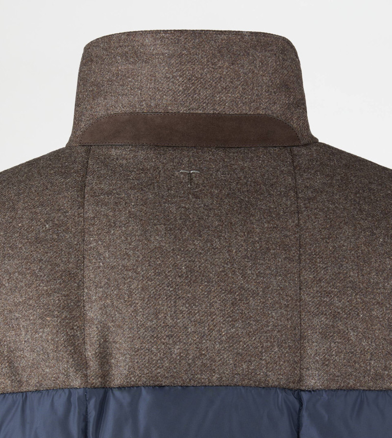 BI-MATERIAL DOWN JACKET - BLUE 7