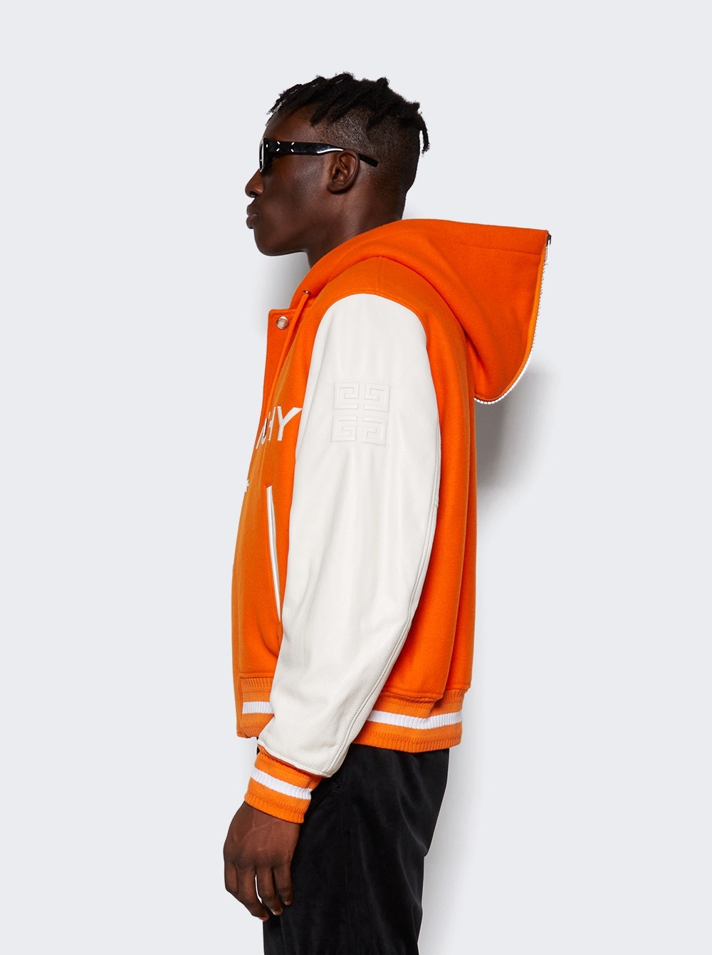 Wool And Leather Varsity Jacket Orange - 4