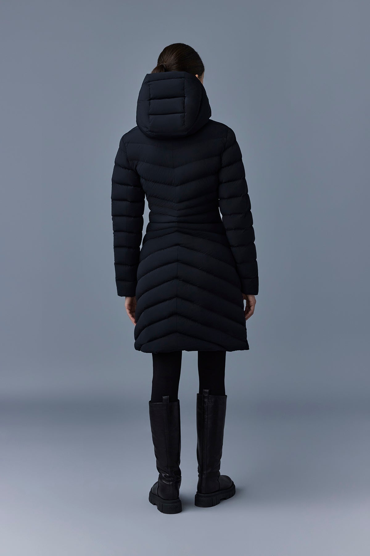 CAMEA-STR Stretch light down jacket with removable hood - 4