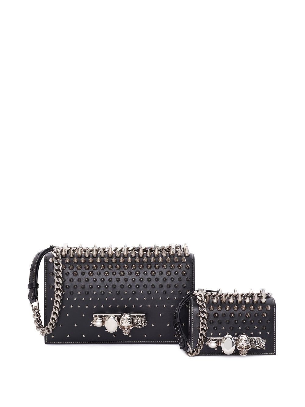 Jewelled stud-embellished satchel - 6