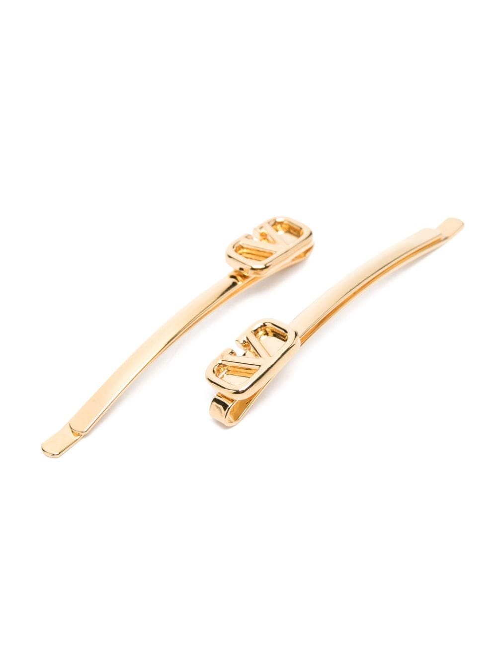 VLogo Signature engraved-detail hair clips - 3