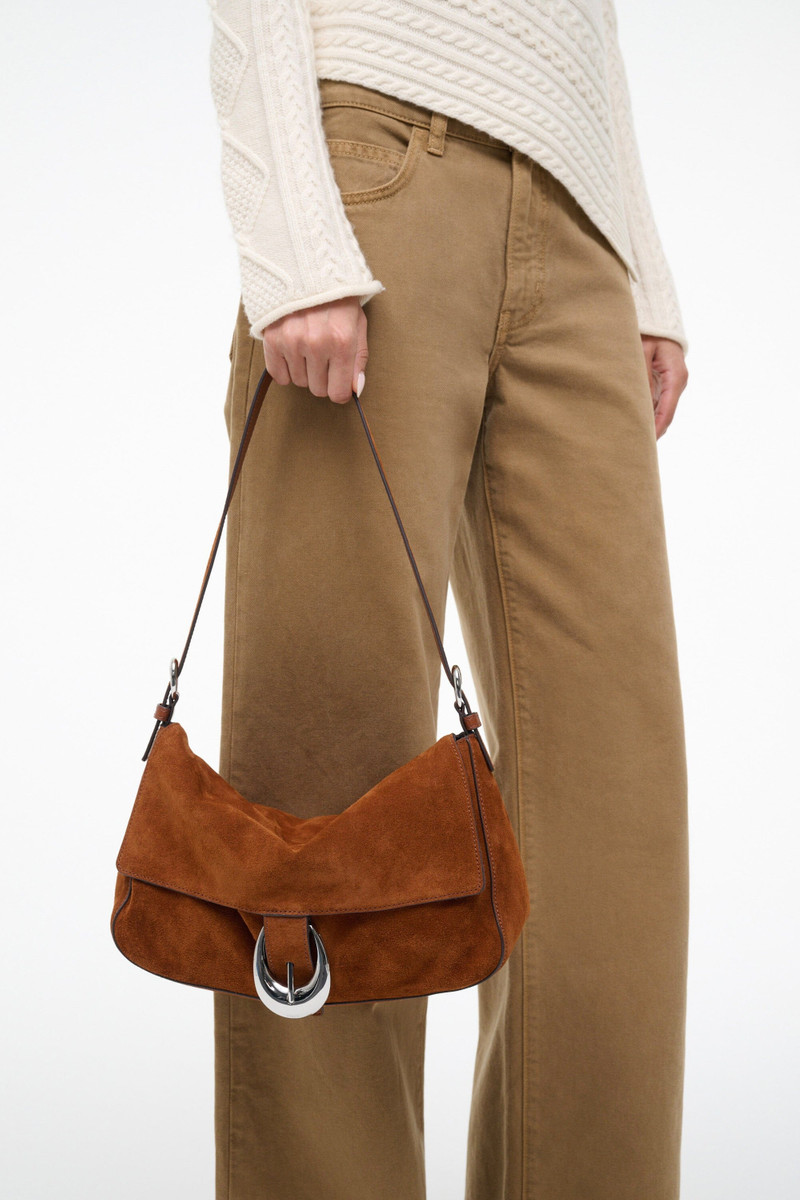 STAUD HARLOW MEDIUM BAG TABAC SUEDE 6