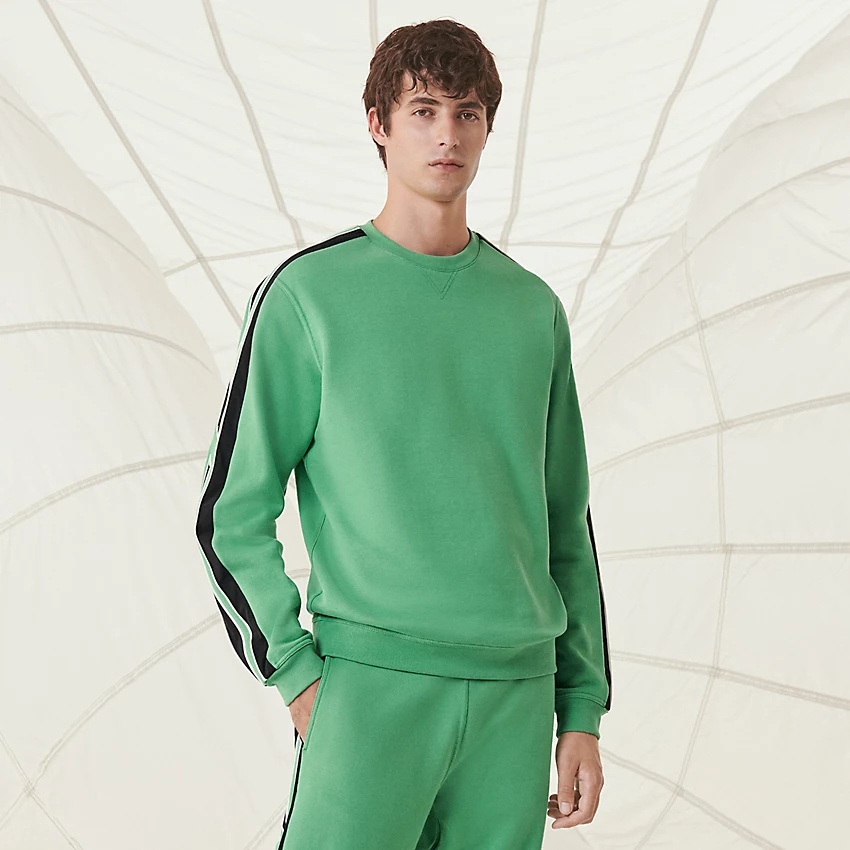 23AW HERMES \"Run H\" 定番 スウェット クルーネックセーター 2022年 秋冬 HERMES エルメス ニット レディース Hモチーフ リブ