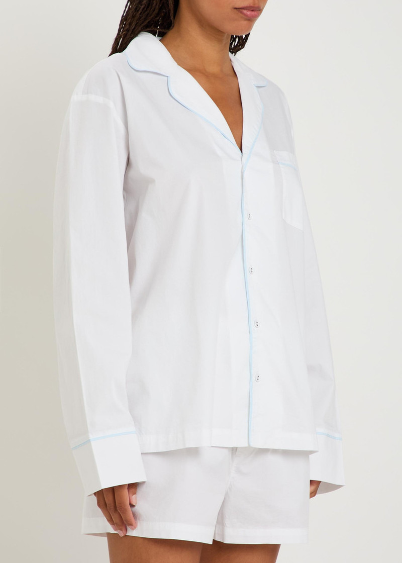 SKIMS Skims Logo-embroidered Stretch-cotton Poplin Pyjama set outlook