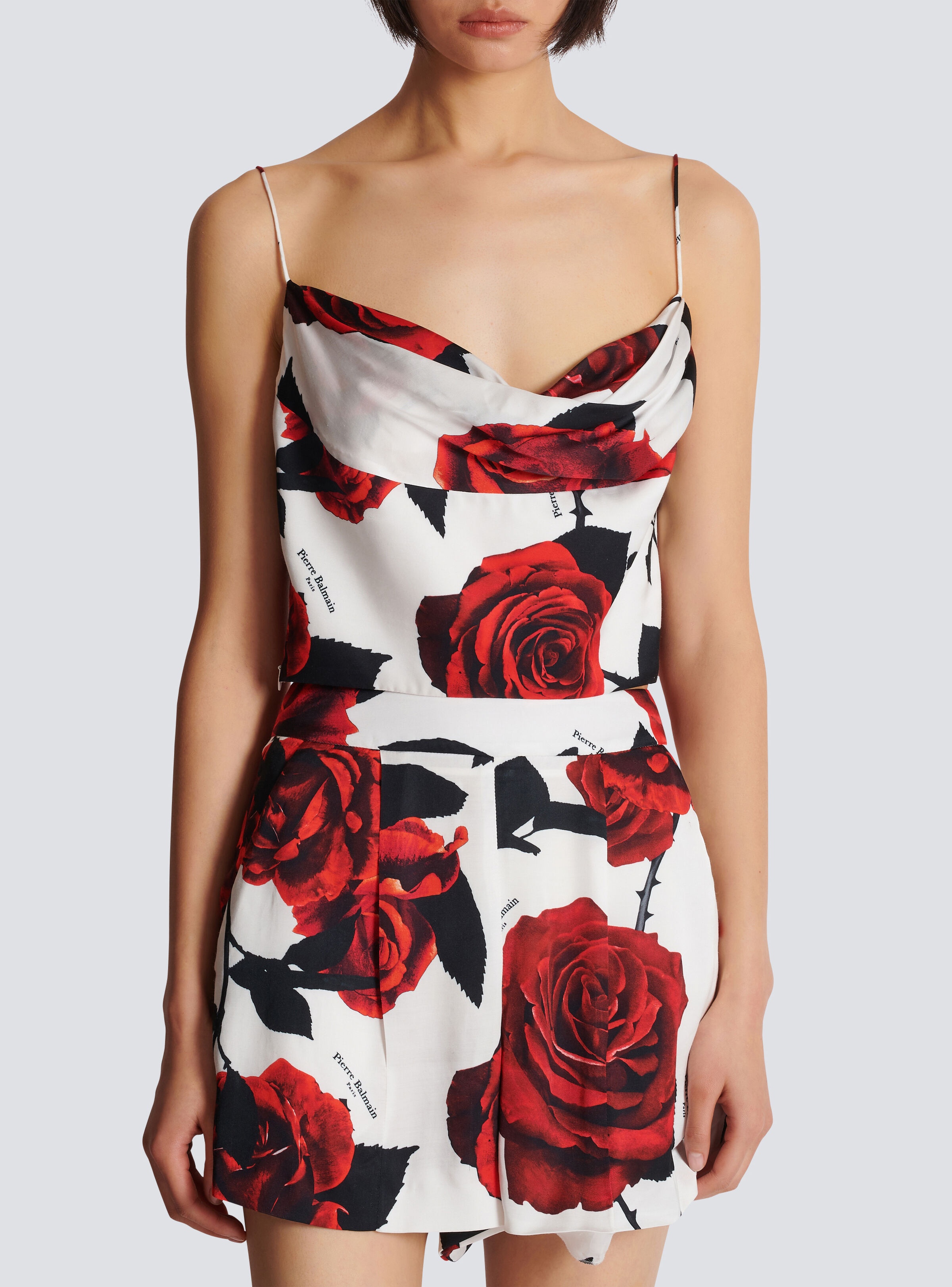 Cami top with Red Roses print - 5