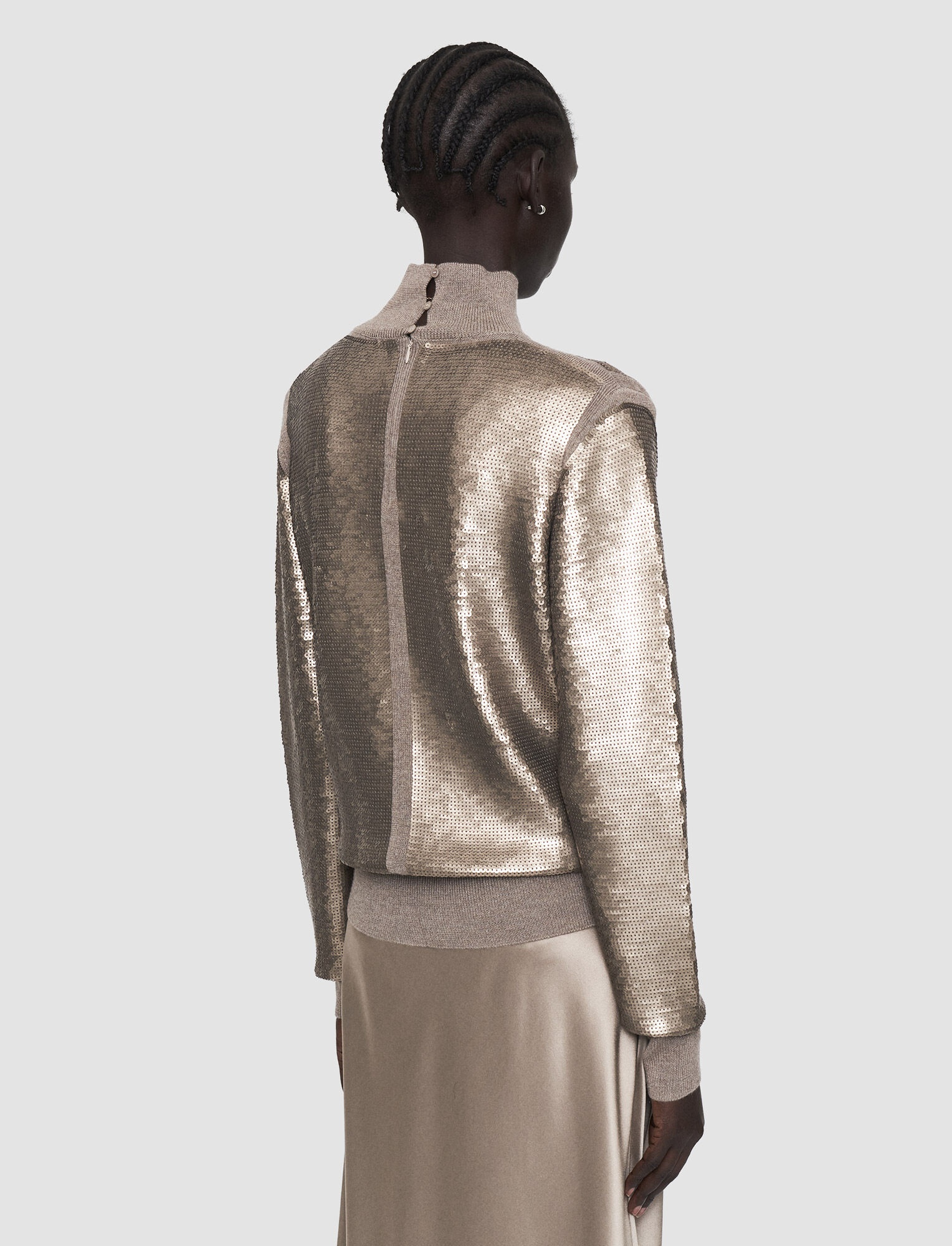 Sequins Knit High Neck Jumper - 4