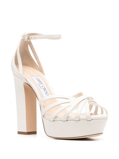 JIMMY CHOO 125mm leather platform sandals outlook