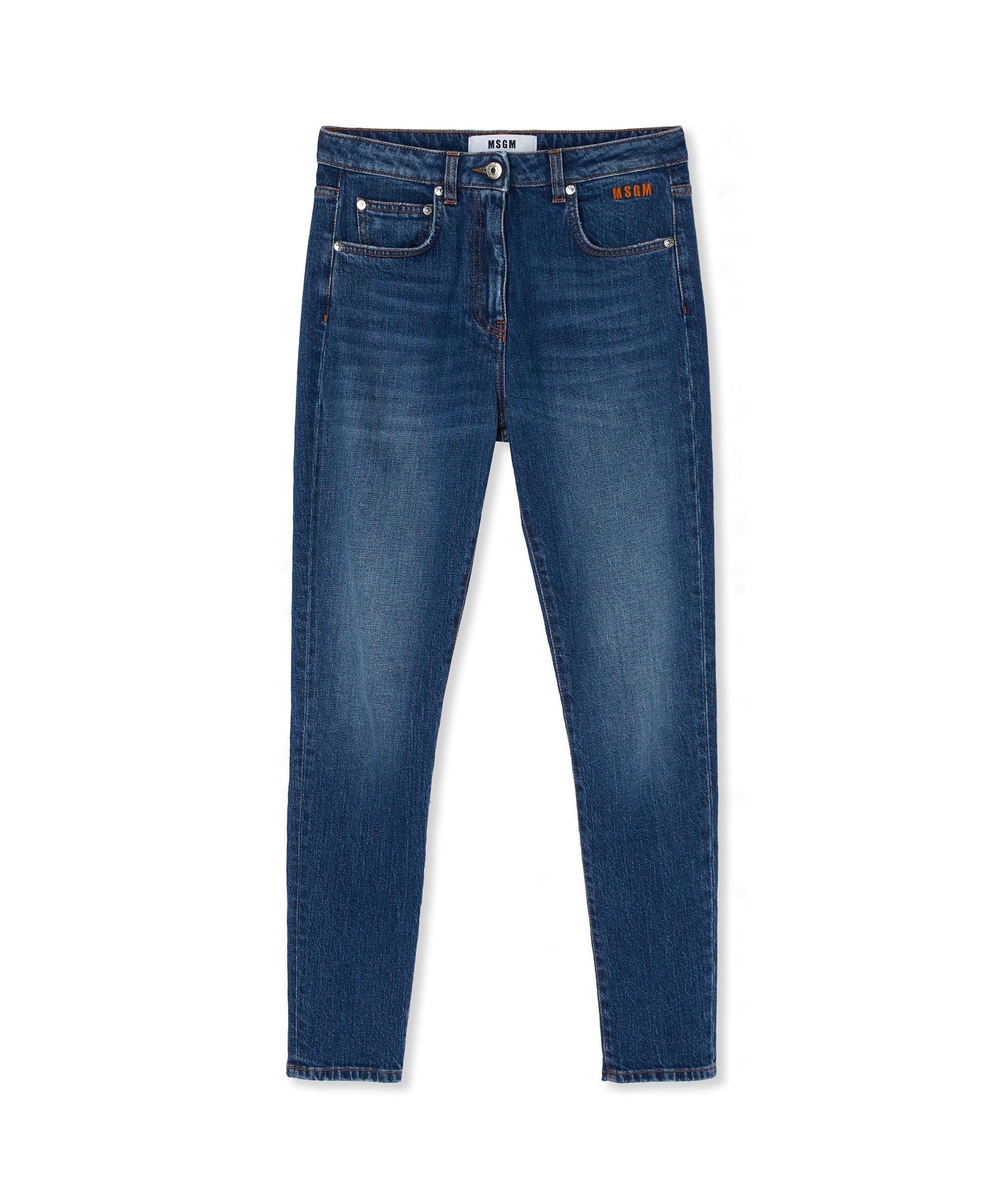 Blue denim elasticized skinny pants - 1