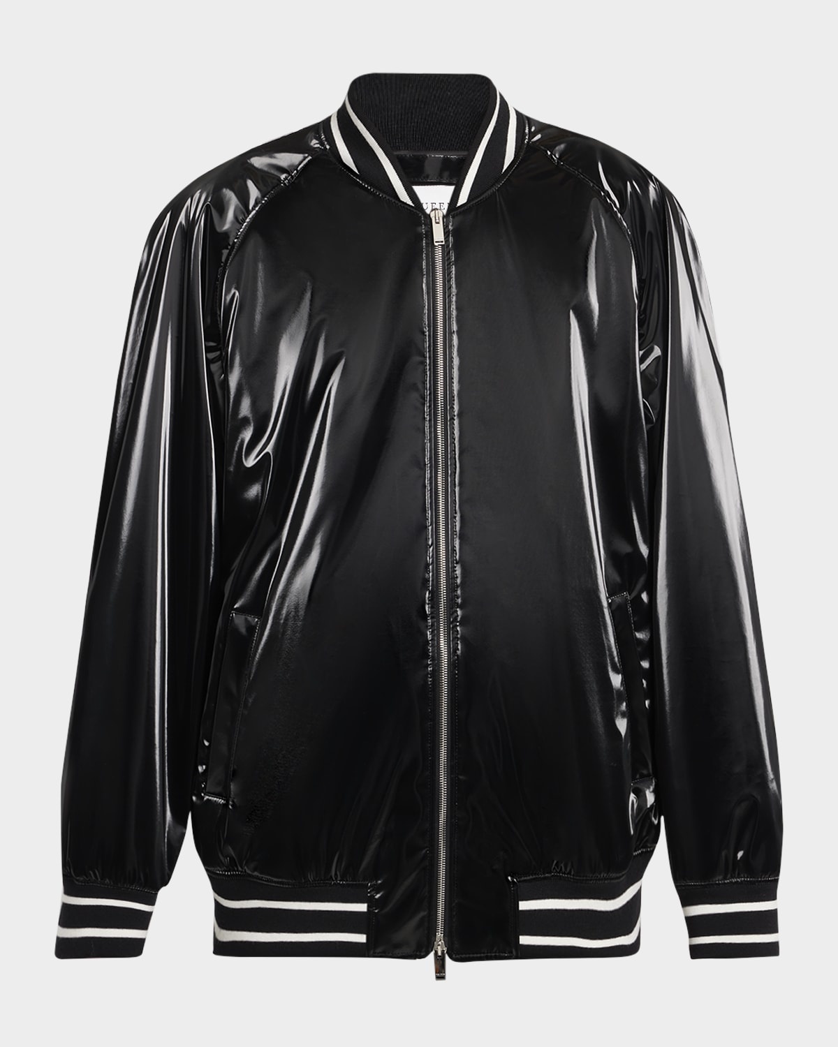 Men's Liquid Vinyl Bomber Jacket - 1