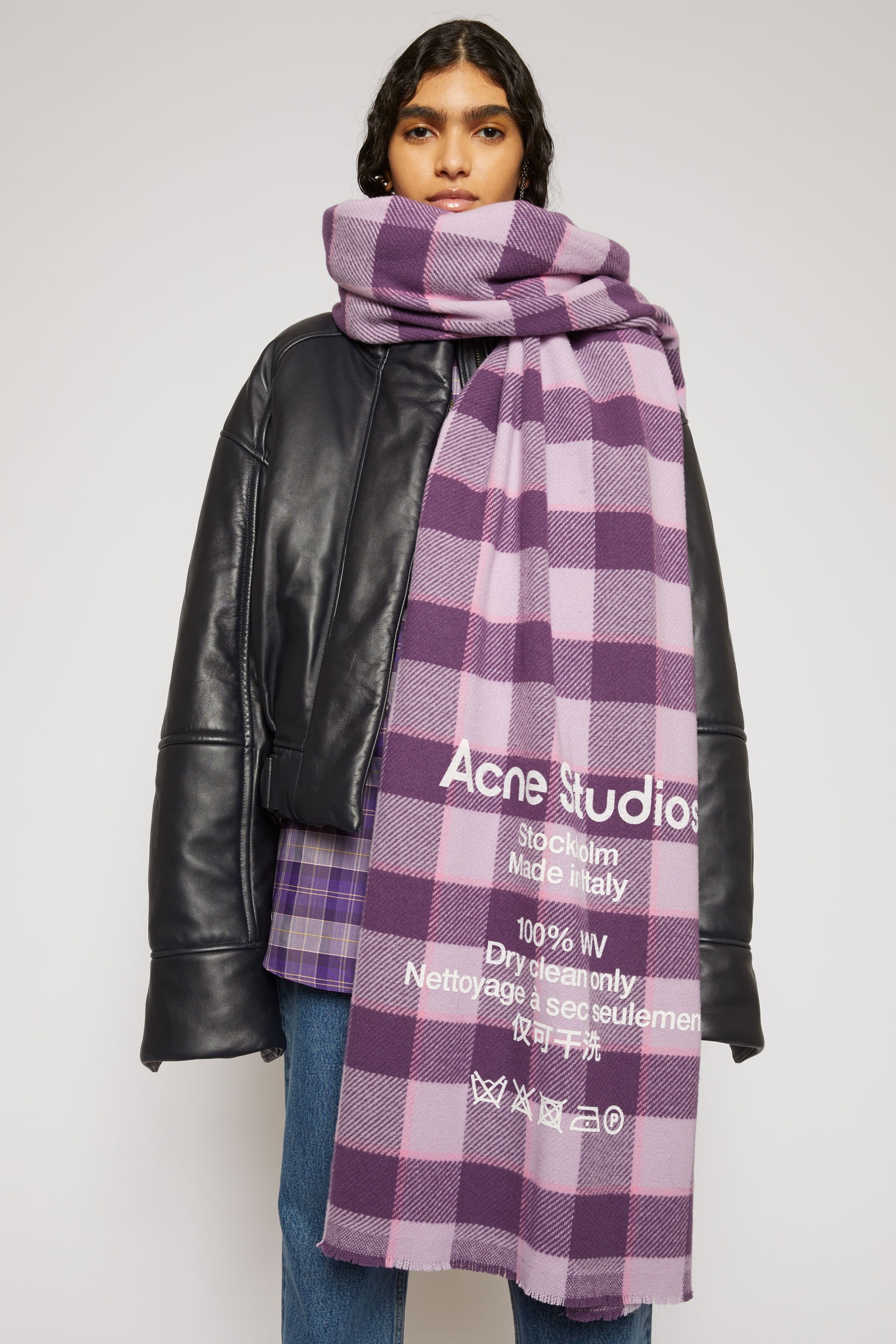 Checked logo scarf lilac/purple - 4