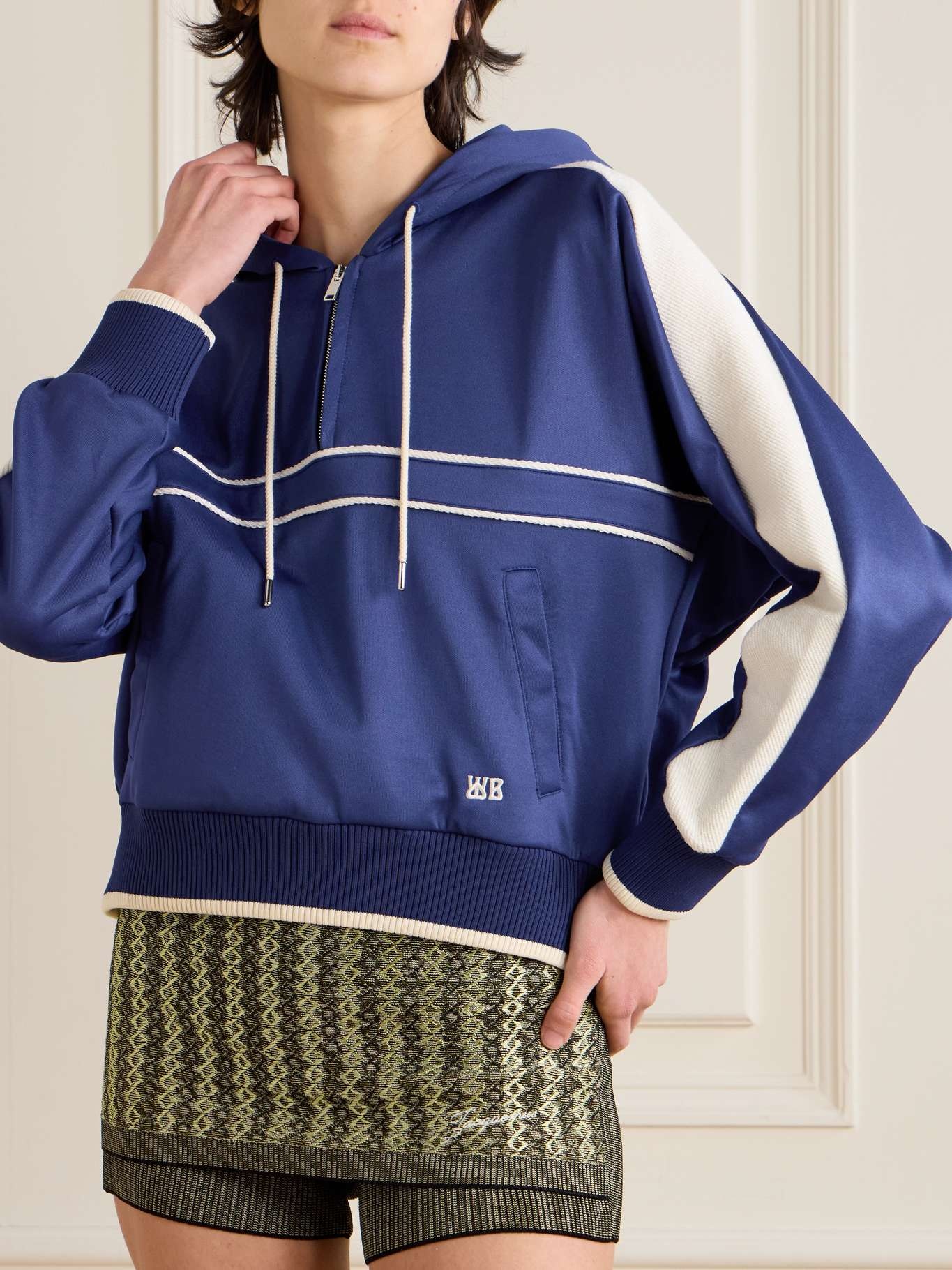 Mantra cotton-jersey hoodie Blue - 3