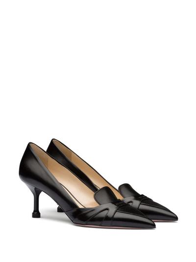 Prada brushed leather pointy toe pumps outlook