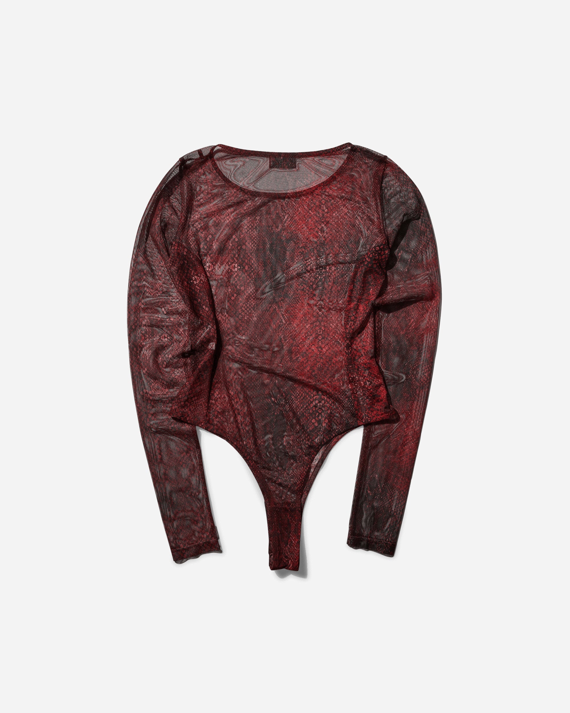 Women's Printed Mesh Bodysuit Petite - 2