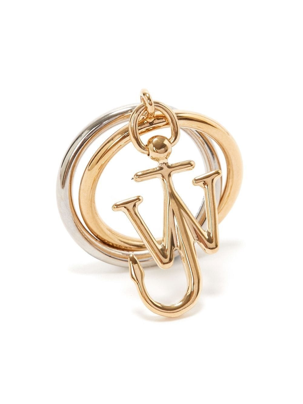 Anchor-charm double-loop ring - 3