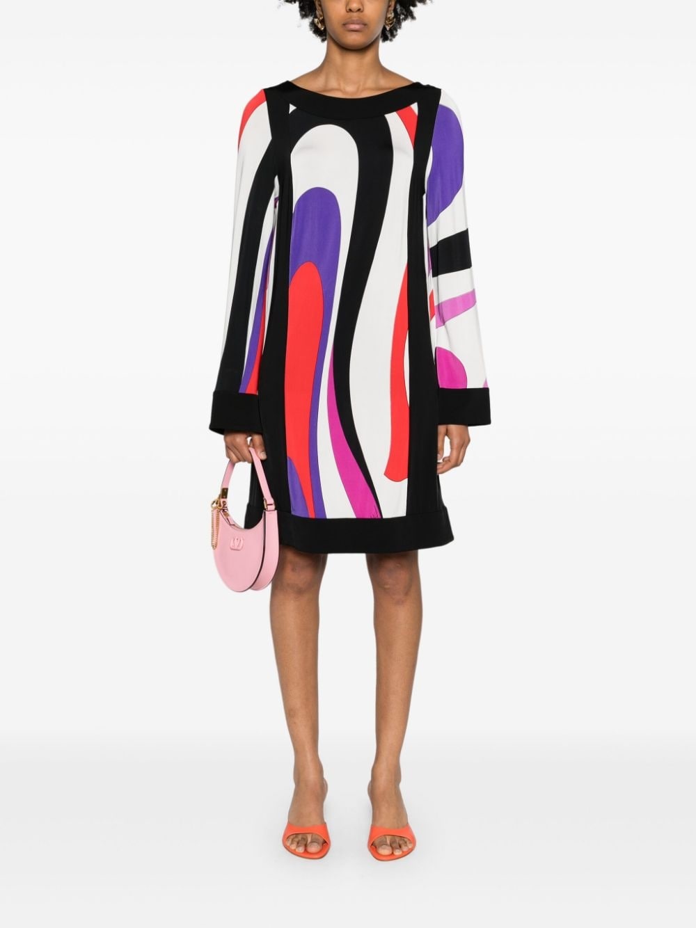 Marmo-print long-sleeve dress - 2
