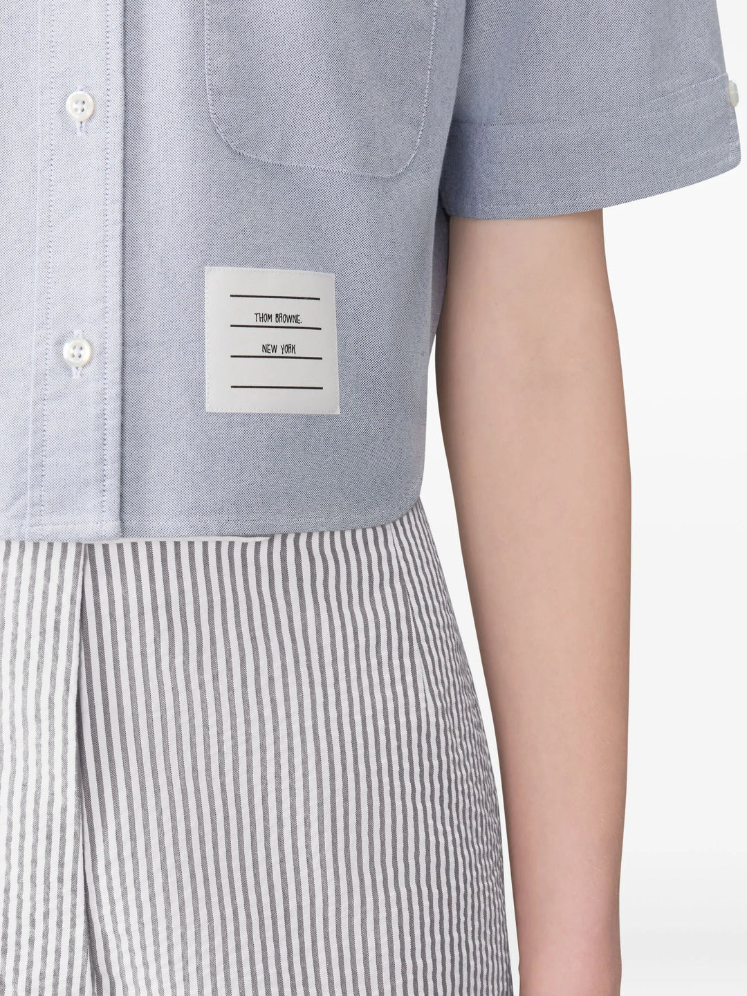 Oxford Cropped Short Sleeve Shirt Women - 6