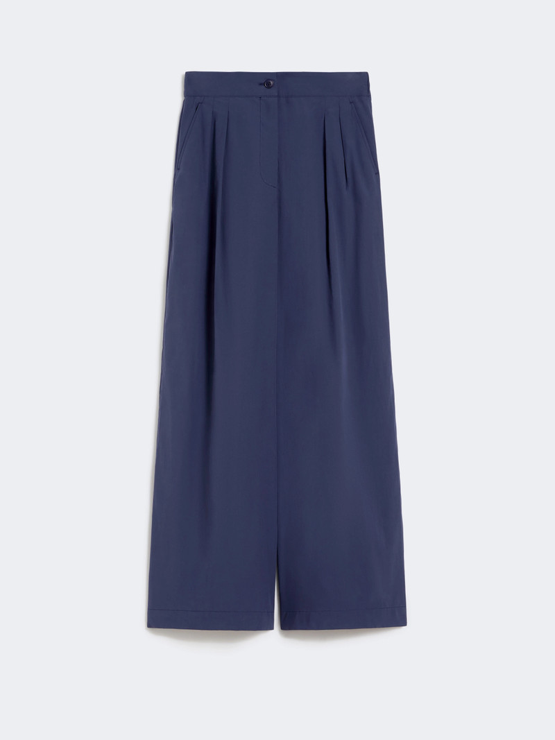 BENDA Wide-leg cotton poplin trousers - NAVY 1