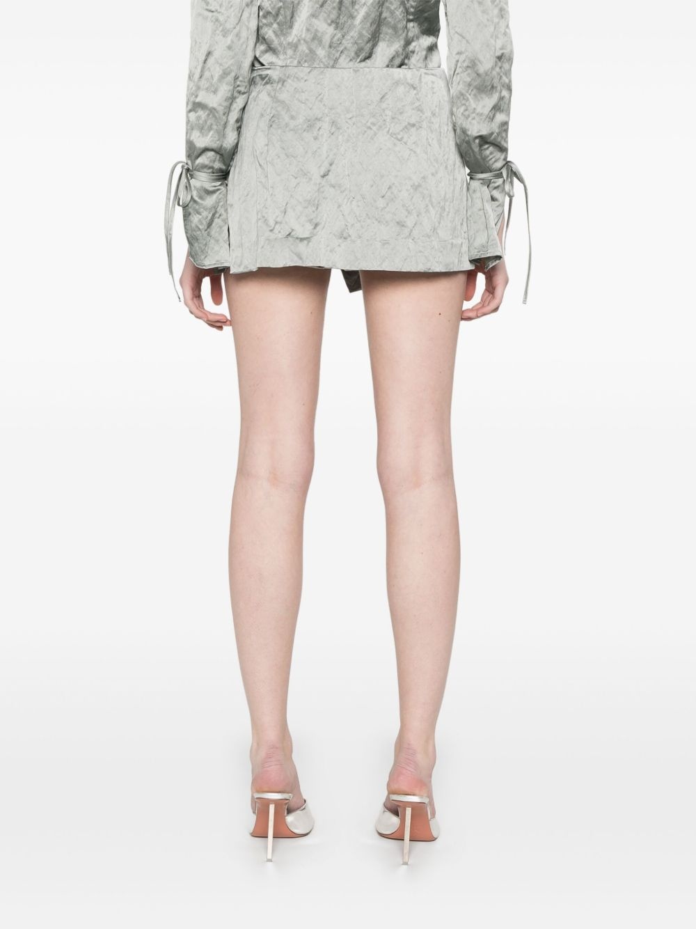 crinkled satin shorts - 4