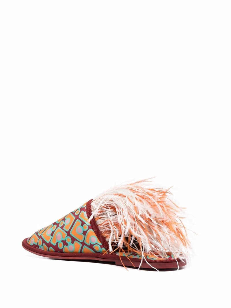 Boudoir feather-trim slippers 3