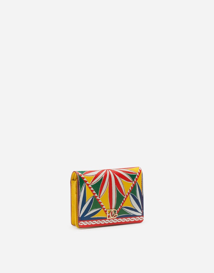 Small continental wallet in carretto-print dauphine calfskin - 2