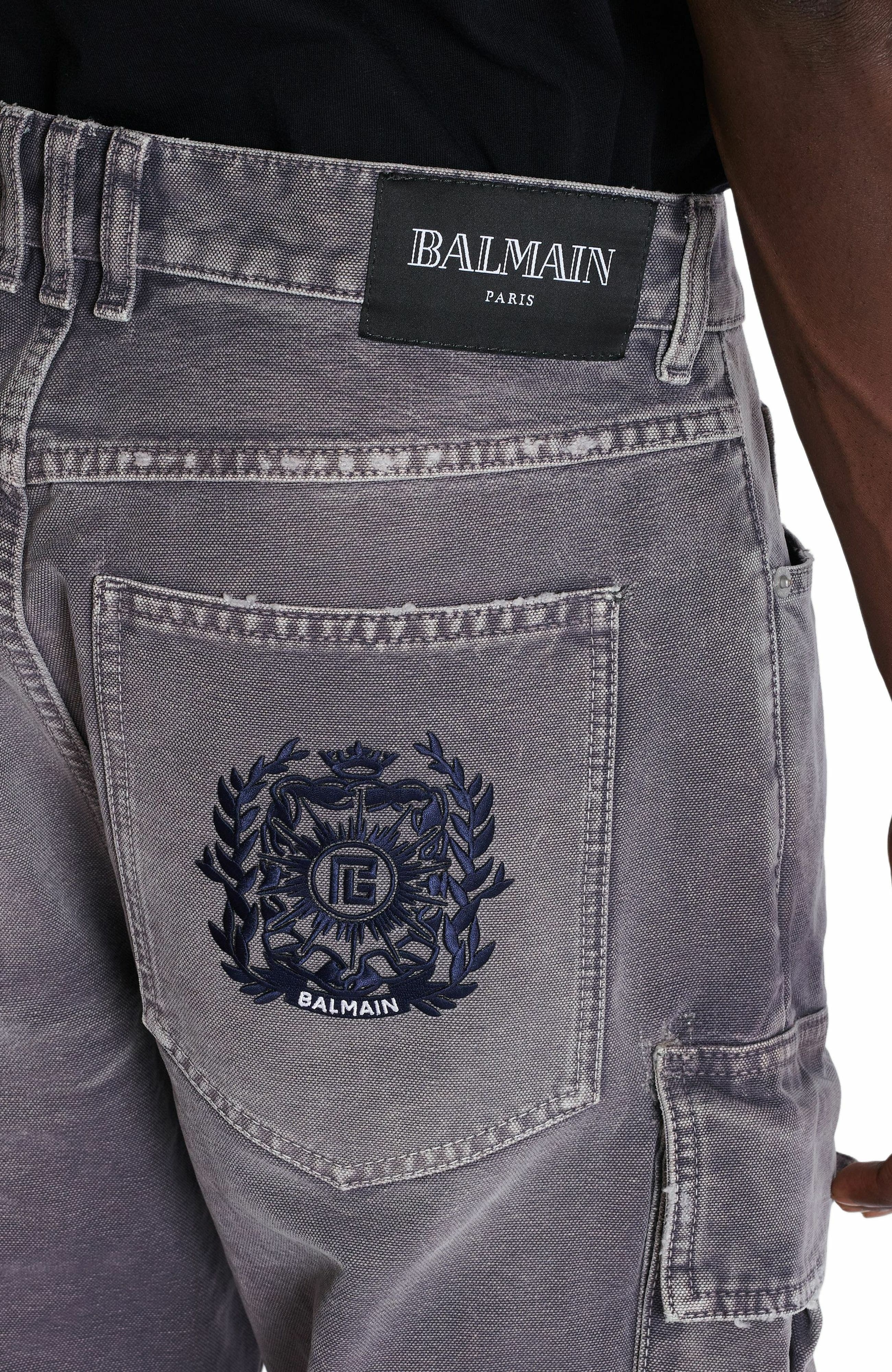 Balmain Denim loose-fit cargo jeans in Grey at Nordstrom - 6