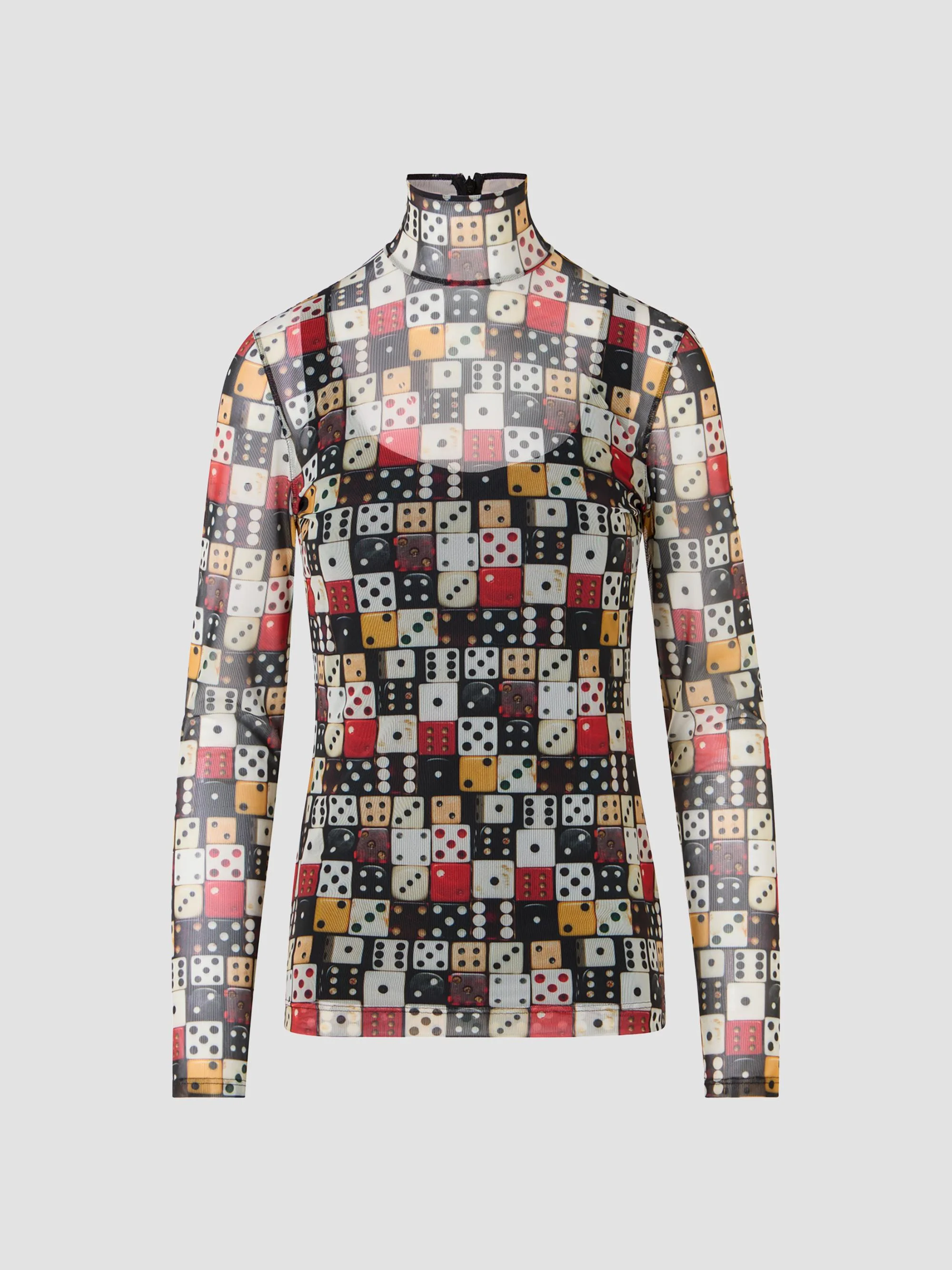 Women's Dice Print Tulle Top - Multicolor - 1