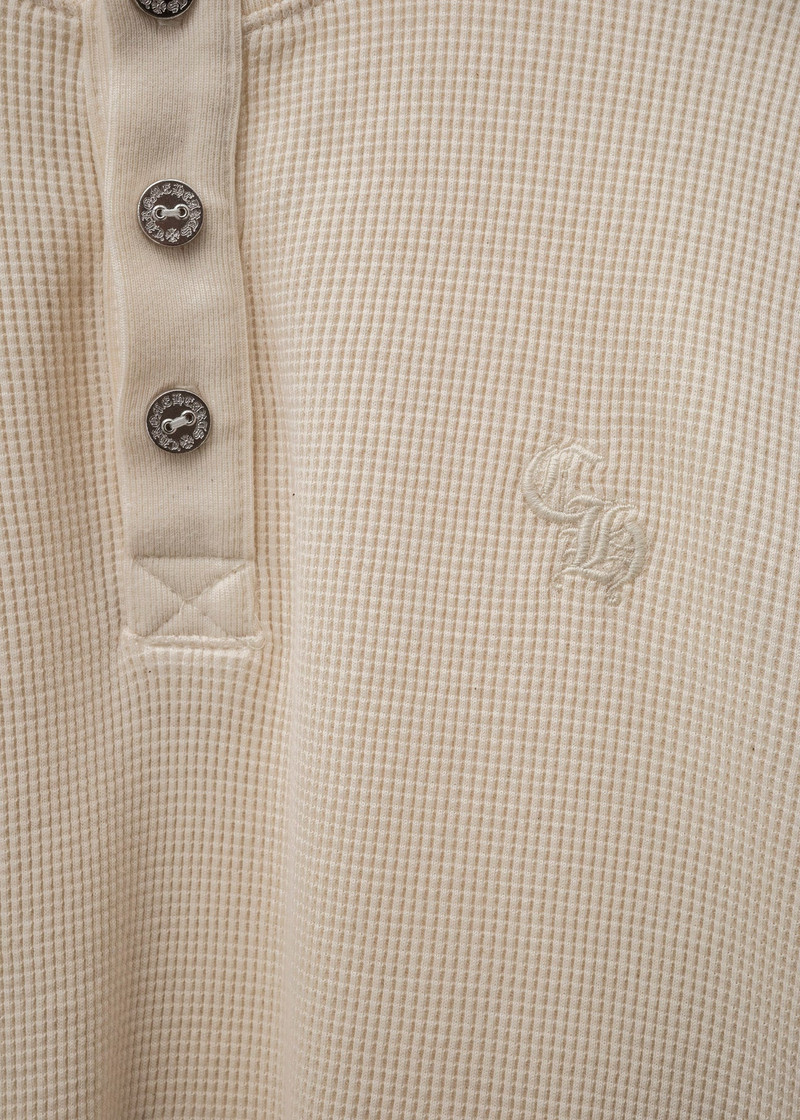 Chrome Hearts Cream Henley Pullover Long Sleeve 2