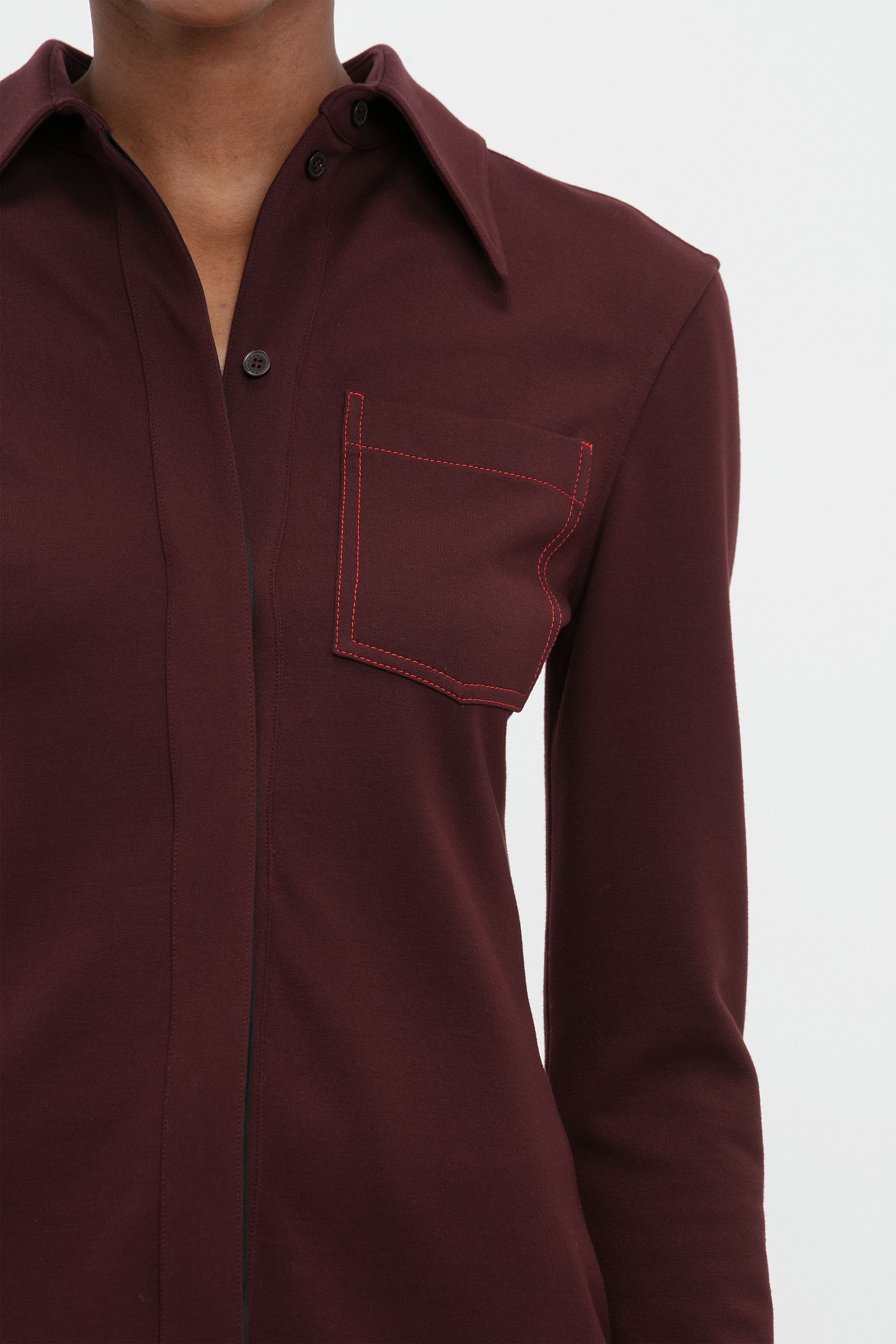 Slim Fit Shirt In Rosewood - 6