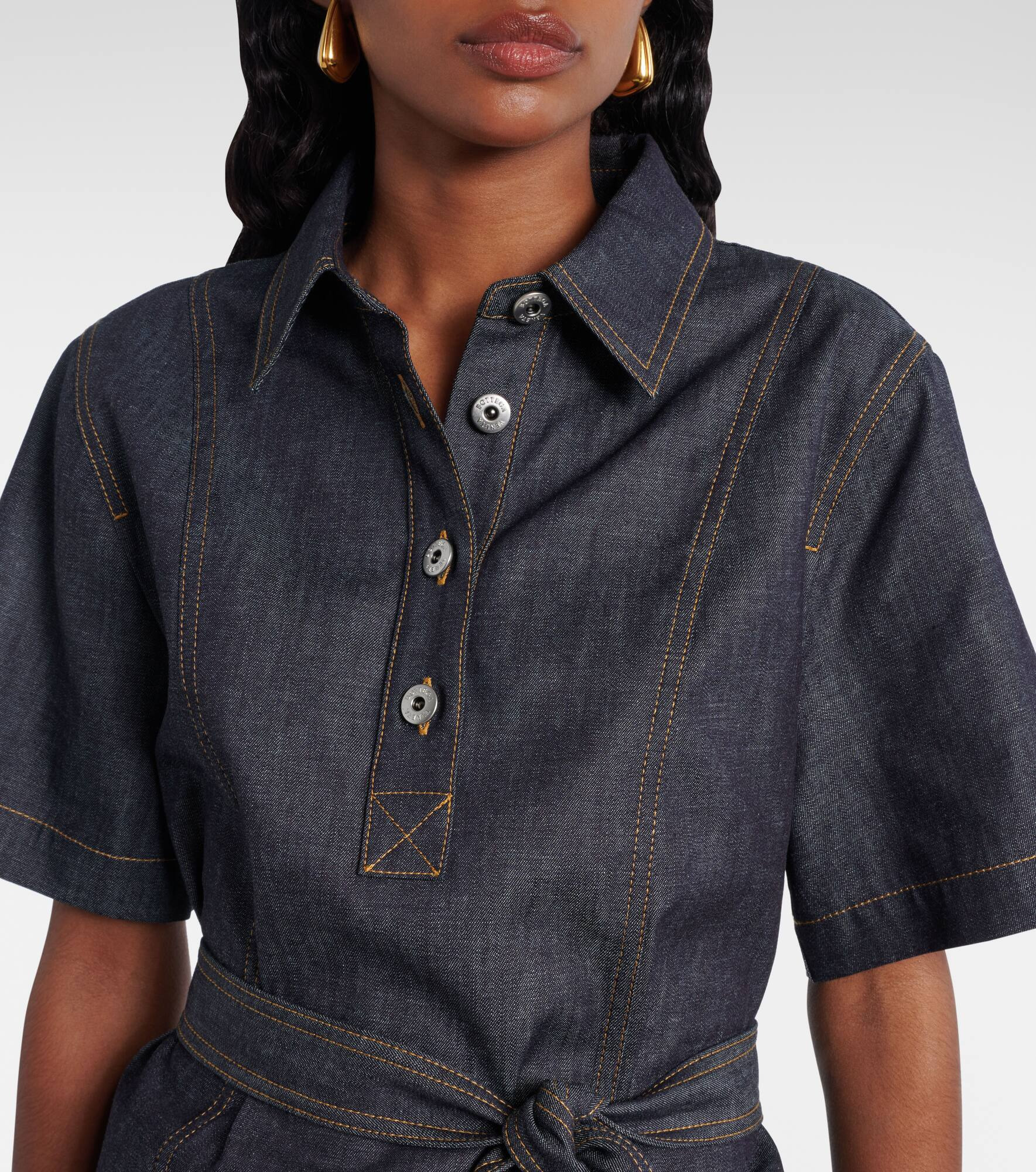 Denim midi dress - 4