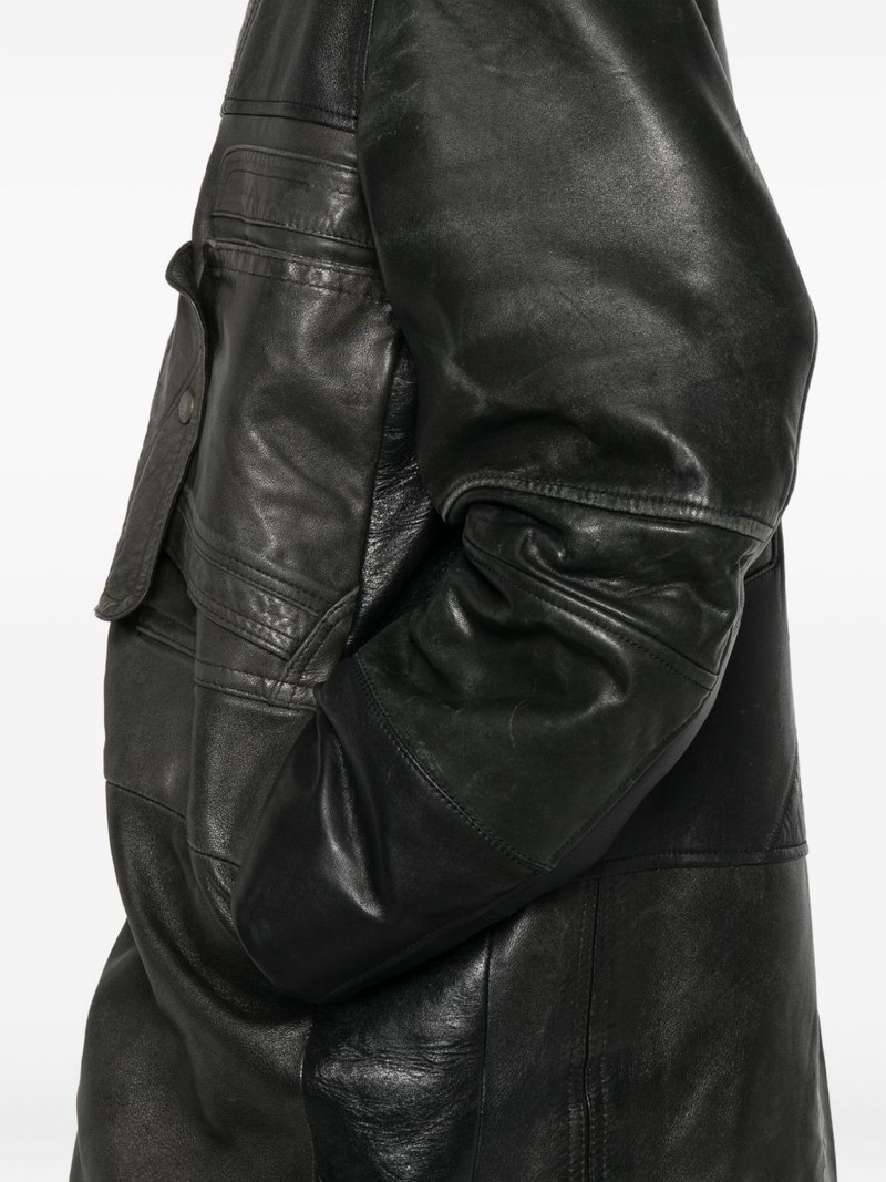 leather single-breasted coat 5