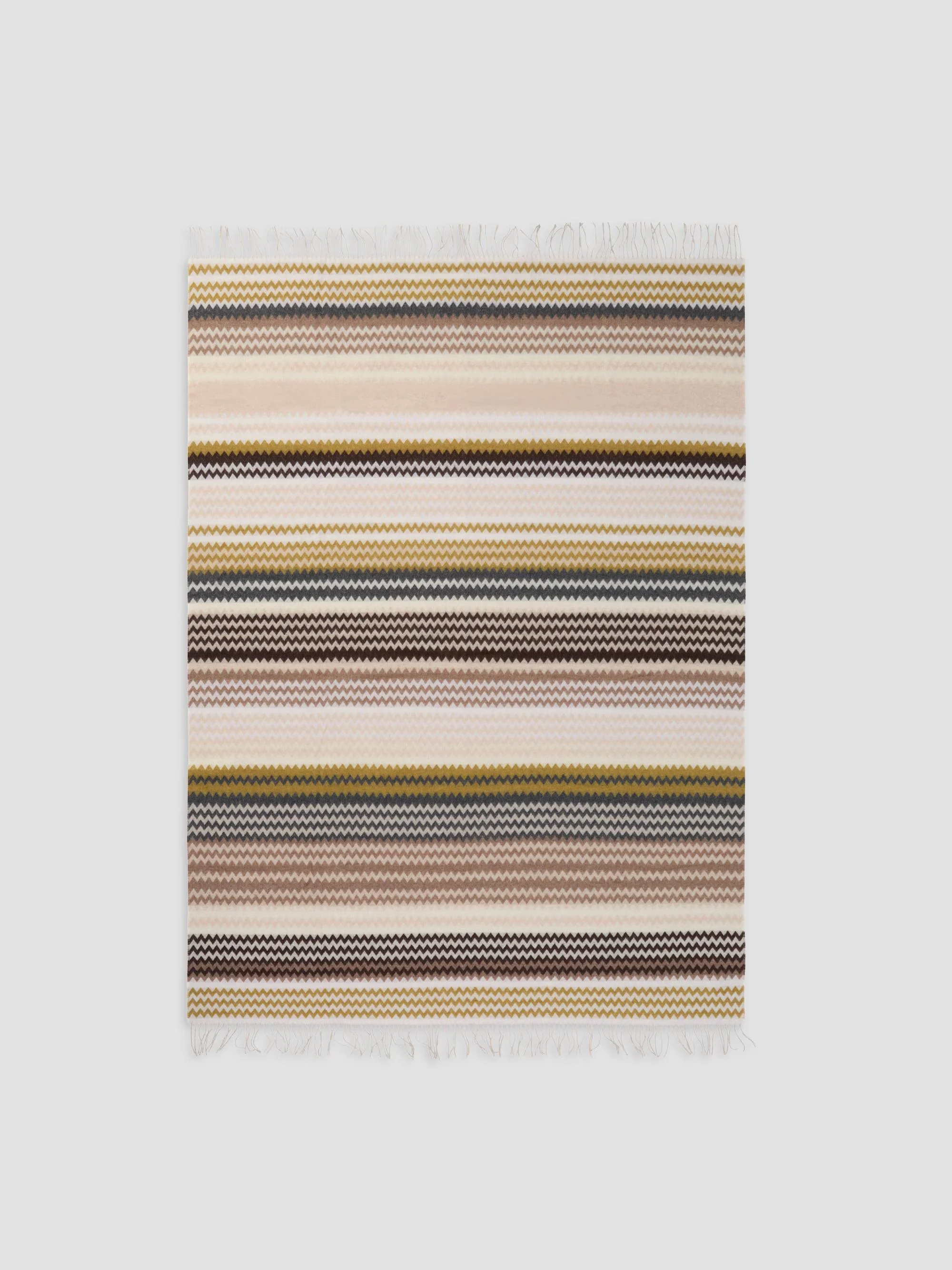 Humbert Striped Wool-Blend Throw Blanket - Beige Multicolor - 1