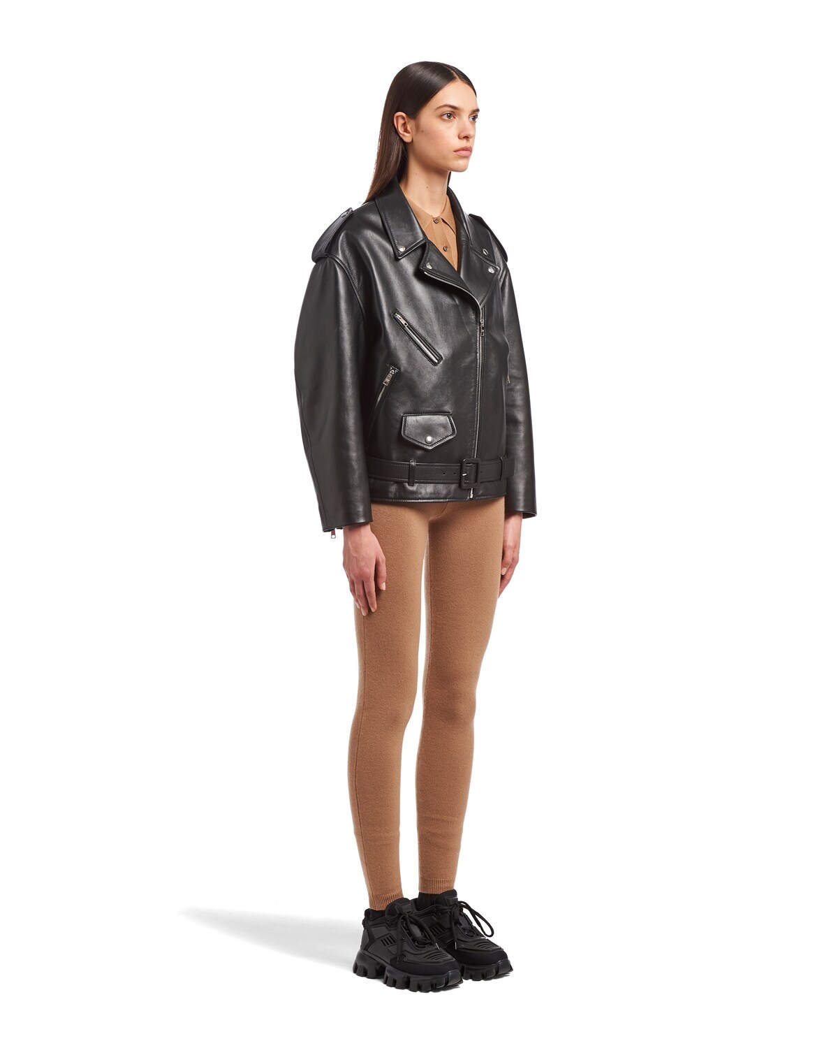 Leather biker jacket - 3