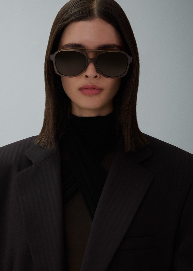 MAGDA BUTRYM Sheer high neck bodysuit in black outlook
