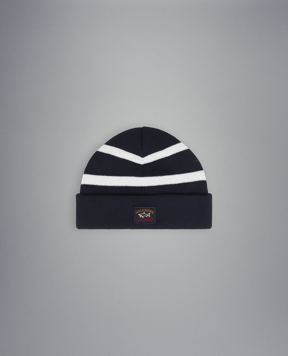 Wool beanie with iconic badge - 1