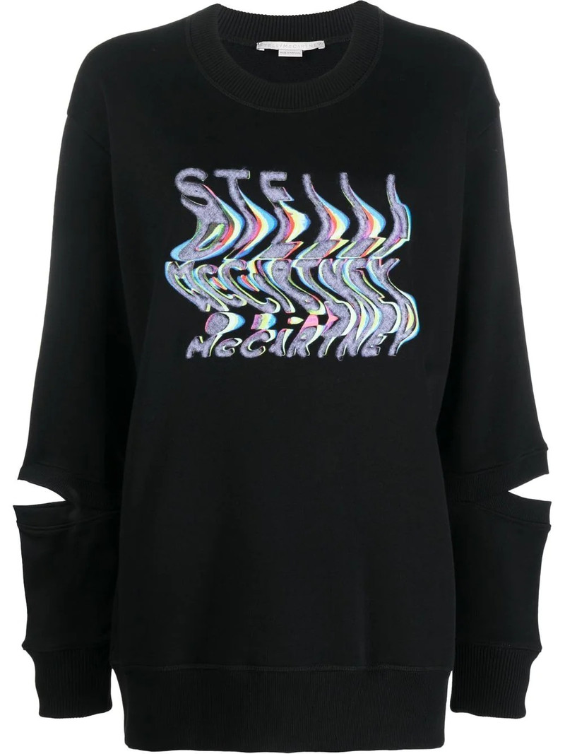warped-logo oversized sweatshirt 1