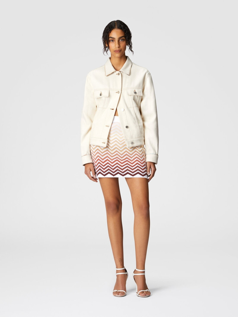 Missoni Dégradé chevron cotton and viscose miniskirt outlook
