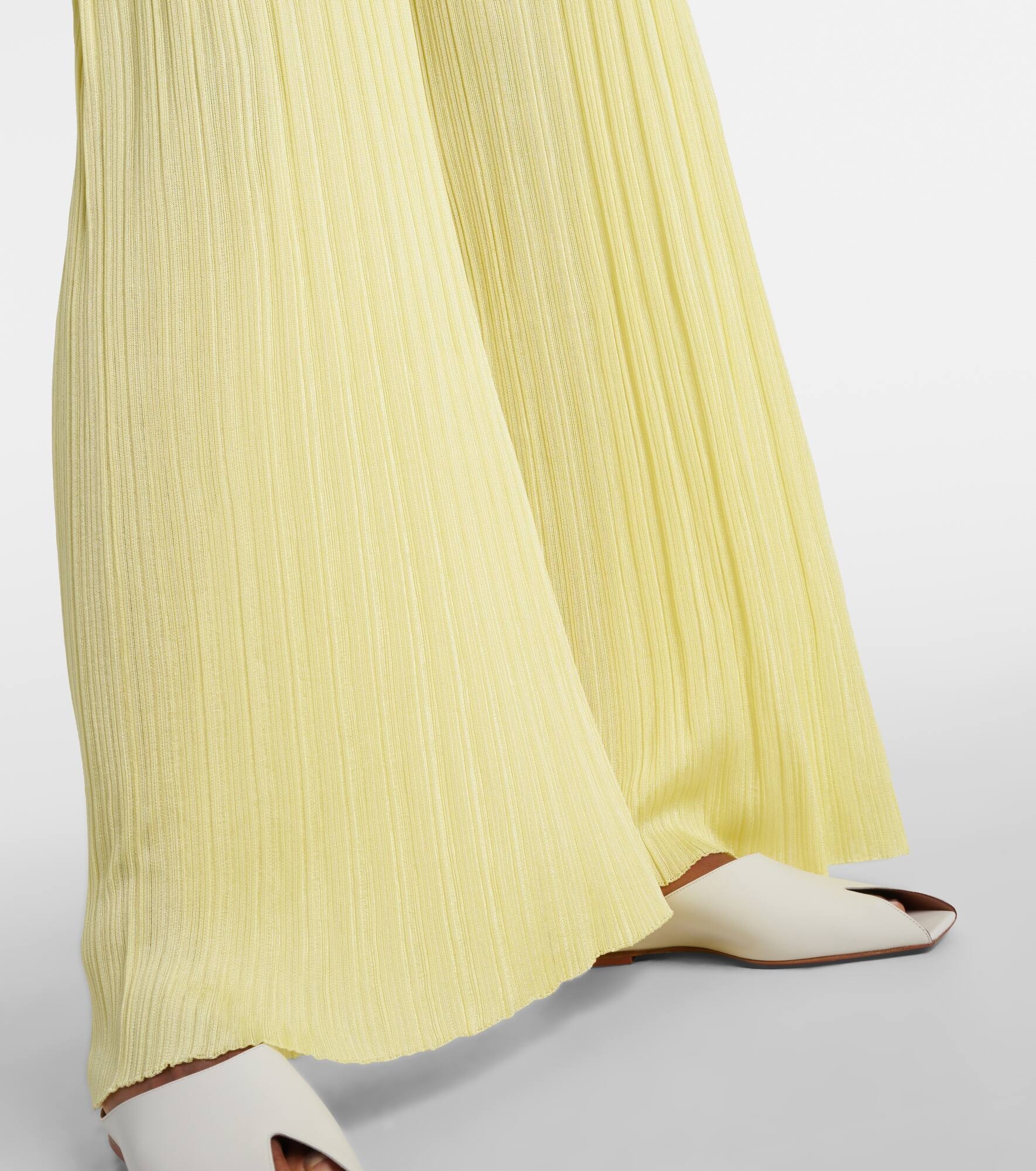 Pleated high-rise jersey straight pants - 5