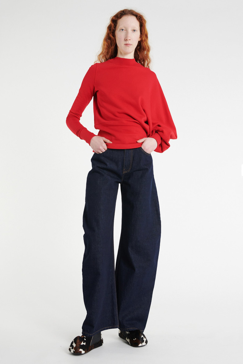 SLOUCHED SLEEVE SWEATSHIRT RED 6