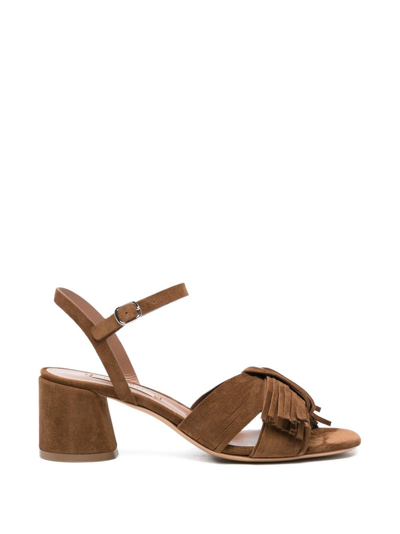 fringe-detail knotted sandals 1