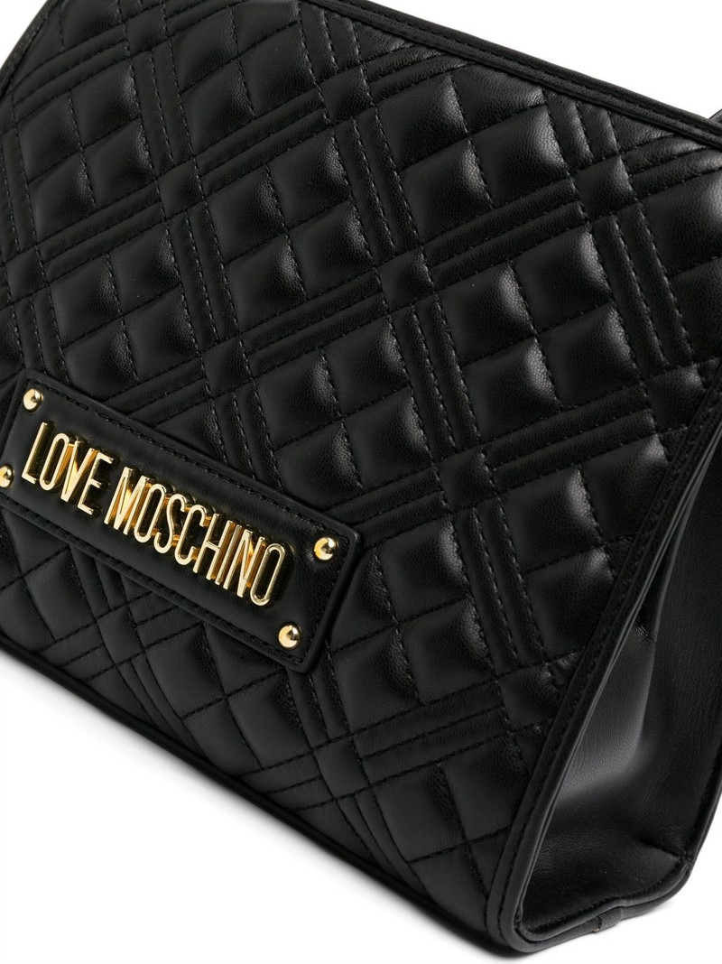 logo-lettering quilted tote bag 4